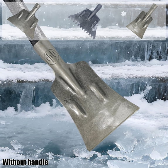 Heavy-Duty Manganese Steel Ice Scraper Shovel, Thickened Wide Metal Snow Cleaning Tool for Driveway Deicing and Outdoor Winter Snow Removal