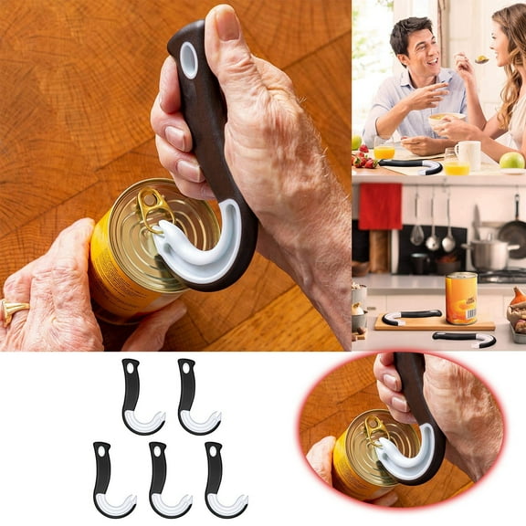 Manual Hook Style Can Opener Kitchen Tool Effortlessly Opens Ring Pull Cans with Secure Grip for Easy 2PCS