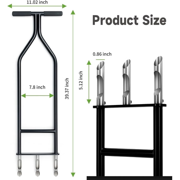 Heavy Duty Manual Lawn & Grass Aerator Tool - One-Piece Frame & Non-Clogging Semi-Open Plugs for , Effortless Aeration, 1 Pack