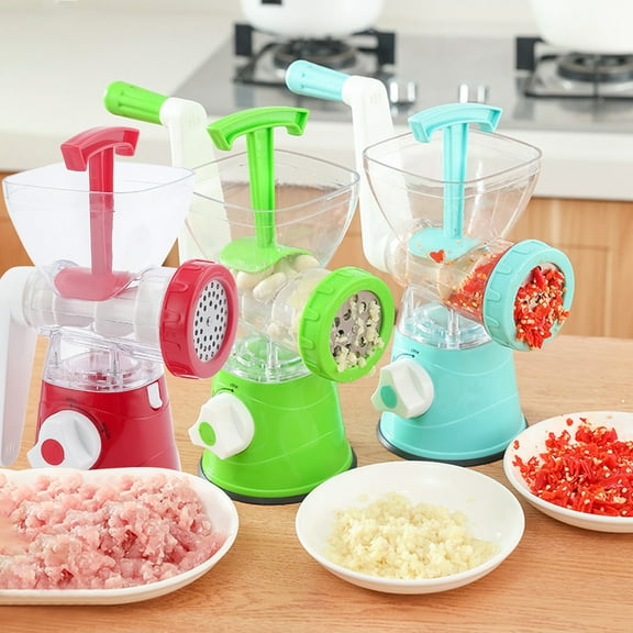 Heavy Duty Manual Meat Grinder 3-in-1 Stainless Steel Mincer Sausage Stuffer Cookie Maker Easy Clean Home Kitchen Food Prep, UKHBMC | Green