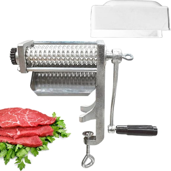 Heavy Duty Manual Meat Tenderizer Cuber Tool Steak Flatten Tool Meat Tenderizer Commercial Tool Meat Grinder Attachment Clamp-on Tenderizer Rolling Meat Tenderizer Meat