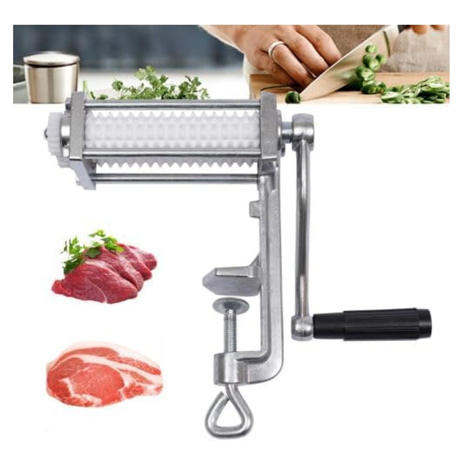 Heavy Duty Manual Meat Tenderizer, Steak Flatten Tool, Meat Grinder