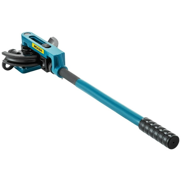 Heavy Duty Manual Pipe Tube Bender, 3/8 Inch to 1 Inch, Includes 7 Dies for Steel Metal Copper Tubing, Ideal for Repair Shops, Industrial Use, Blue