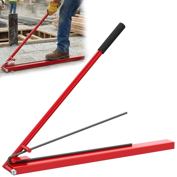 Heavy-Duty Manual Rebar Bender, New Upgraded Hand Operated Metal Bending Tool for Flat Steel and Steel Rod, Smooth 0180 Bending with Less Effort, 3/8 Capacity, Red