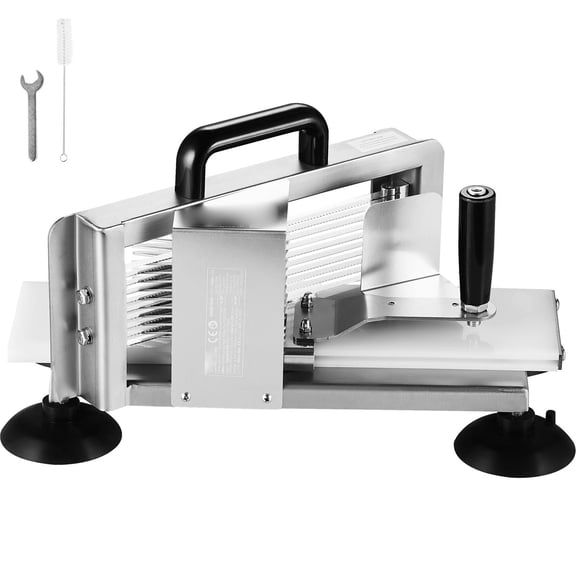 Heavy Duty Manual Tomato Slicer Machine 1/4 Inch Stainless Steel Tomato Cucumber Cutter with Non Slip Feet for Kitchen Restaurant Use