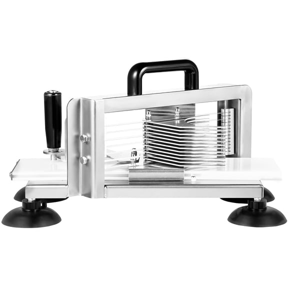 Heavy Duty Manual Tomato Slicer Machine, 3/8 Inch Stainless Steel Cutter for Tomatoes, Cucumbers, Bananas with Non-Slip Feet