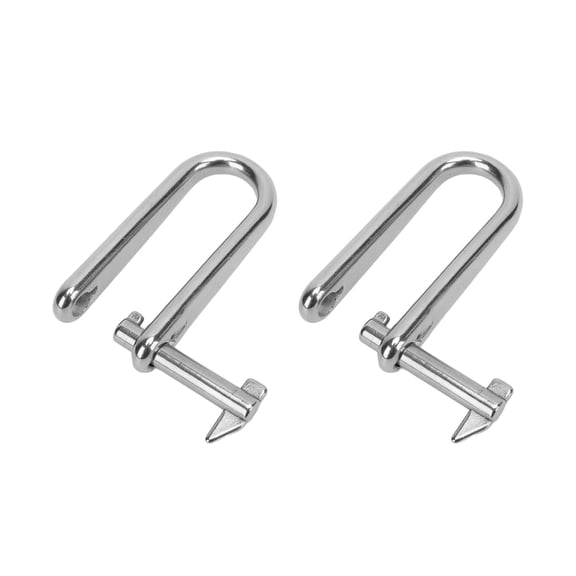 Heavy Duty Marine Grade 316 Stainless Steel Long D Shackle Set for Boats, RVs and Trailers, Rustproof Sailing Screw Pin D Ring Shackles (8mm / 0.31 inches, 2-Pack)