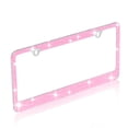 thumbnail image 1 of Heavy Duty Marine Grade Stainless-Steel Metal Pink Rhinestone Crystal Bling License Plate Frame, 1 of 2