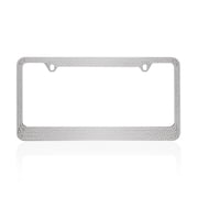 Heavy Duty Marine Grade Stainless-Steel Metal Silver Crystal Rhinestone Bling License Plate Frame