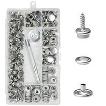 Heavy Duty Marine-Grade Stainless Steel Snaps with Setting Tools for Boat Covers, Tents, Upholstery, Leather, and Fabric Projects (150 Pcs) (Slivery))