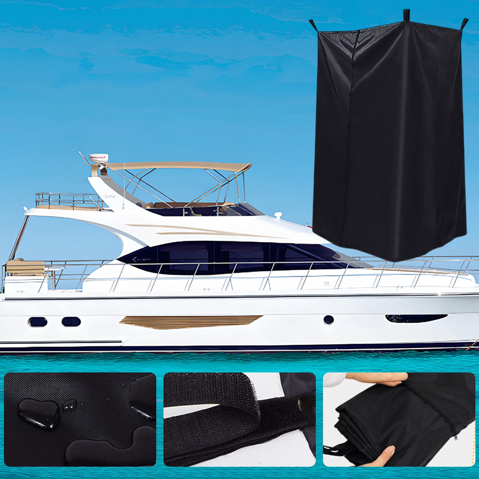 Heavy Duty Marine Privacy Curtain Portable Boat Changing Room Hanging Privacy Tent for Pontoon Yacht Outdoor Use