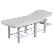 Heavy-Duty Massage Table for Salon, Sturdy Metal Frame, Wide Stationary Spa Massage Bed  Sturdy Metal Frame Massage Table, Adjustable 5-Angle Massage Table with Backrest Support