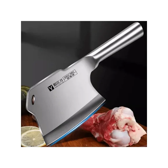 Heavy Duty Meat Cleaver for Bone Cutting, Thickened Stainless Steel Butcher Knife, Professional Chopping Axe for Chicken and Pork, Weighted Bone Breaker Knife for Kitchen and Restaurant