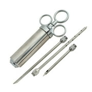 Heavy Duty Meat Turkey Flavor Injector Stainless Steel 2 oz Seasoning Injector Marinade Injector Syringe Includes 3 Needles