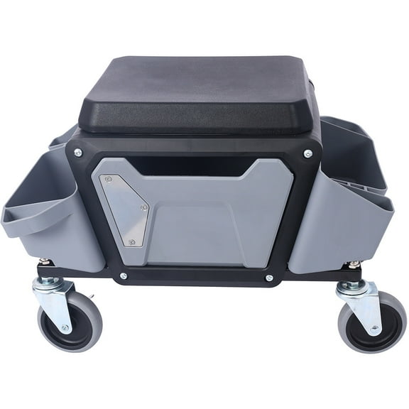 Heavy Duty Mechanic Stool, Automotive Mobile Rolling Mechanics Stool With 330lbs Load Capability, Soft Rubber Cushion Seating, Storage Drawers Tray