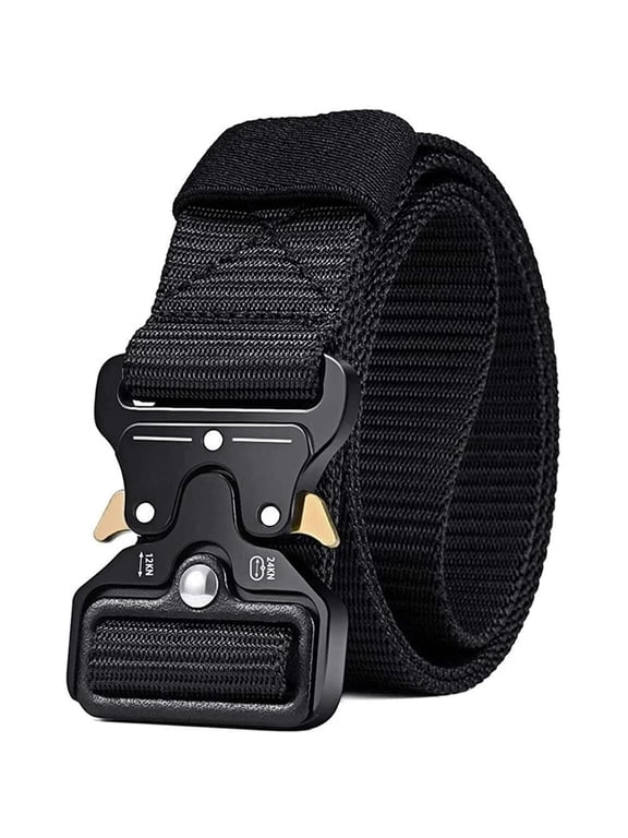 Heavy Duty Men Casual Adjustable Quick Release Nylon Belts Pants Waistband with Buckle for Outdoor Camping Hking