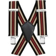 thumbnail image 1 of Heavy Duty Men Trousers Wide Braces with 4 Strong Clips 50 mm X Style Suspenders Belts - Black, 1 of 1