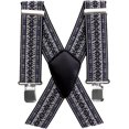 thumbnail image 1 of Heavy Duty Men Trousers Wide Braces with 4 Strong Clips 50 mm X Style Suspenders Belts - Black, 1 of 1