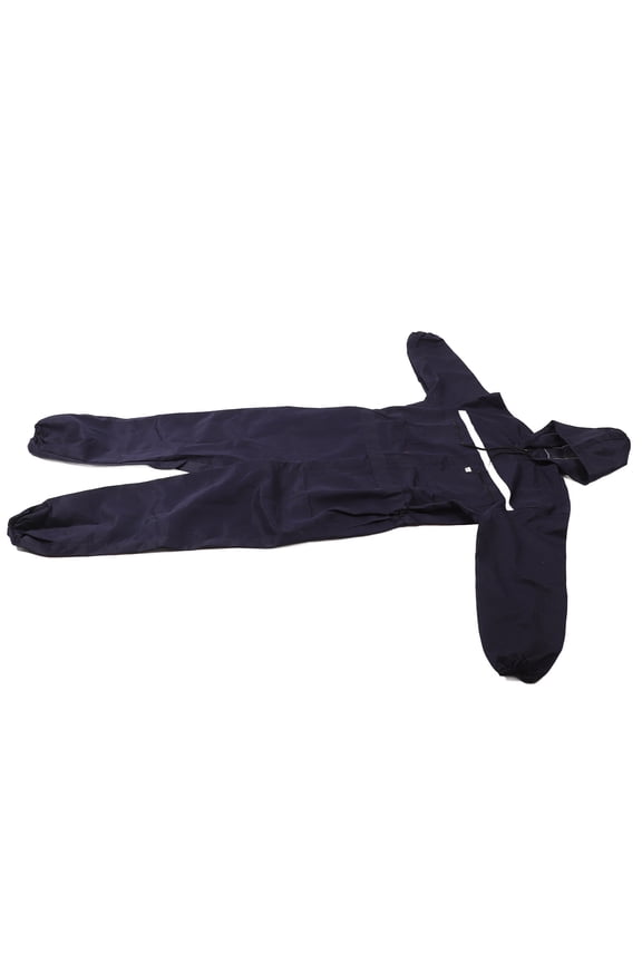 Heavy Duty Men's Reflective Work Coverall Hooded Anti-Dust Protective Safety Jumpsuit Navy Blue Extra Large XL (10 inches / 25.4 cm Reflective Stripes)
