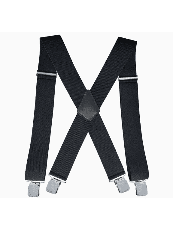 2 Inch Heavy Duty X Back Suspenders for Men Adjustable Strong Clip Braces for Work and Daily Wear