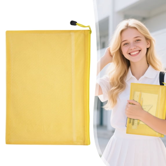 Heavy Duty Mesh A4 Zipper Bags,Large Capacity Storage Pouches with Zipper,Waterproof Document Organizer for Office,Files,Stationery,Multipurpose Zipper Pouches for Daily Use