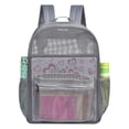 thumbnail image 1 of Heavy Duty Mesh Backpack for Adults, Semi-Transparent College Student Backpack with Padded Shoulder Straps for Commuting, Swimming, Travel, Beach, Outdoor Sports, Gray, 1 of 6