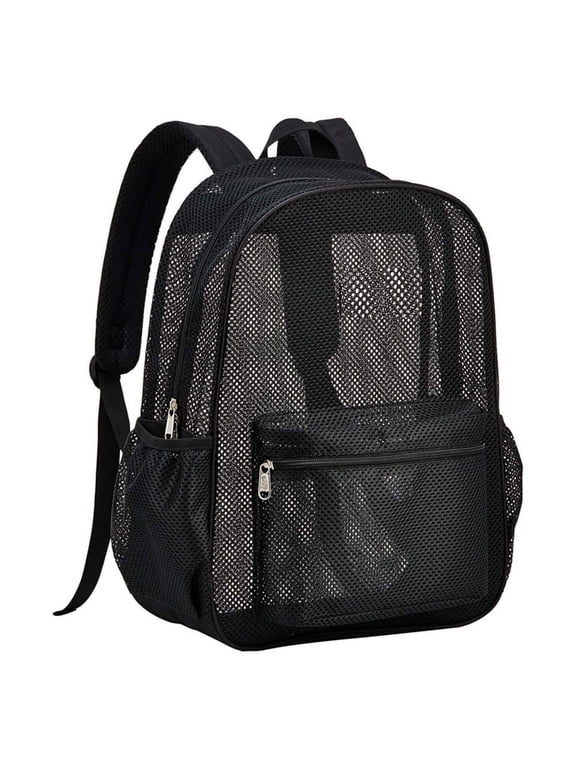Heavy Duty Mesh Backpack, See Through College Student Backpack with Padded Shoulder Straps for Commuting, Swimming, Travel, Beach, Outdoor Sports Backpack
