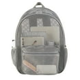 thumbnail image 1 of Heavy Duty Mesh Backpack, See Through College Student Backpack with Padded Shoulder Straps for Commuting, Swimming, Travel, Beach, Outdoor Sports，grey, 1 of 4