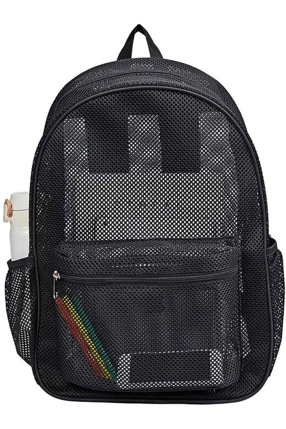 Heavy Duty Mesh Backpack, See Through College Backpack with Padded Shoulder Straps for Swimming, Outdoor Sports
