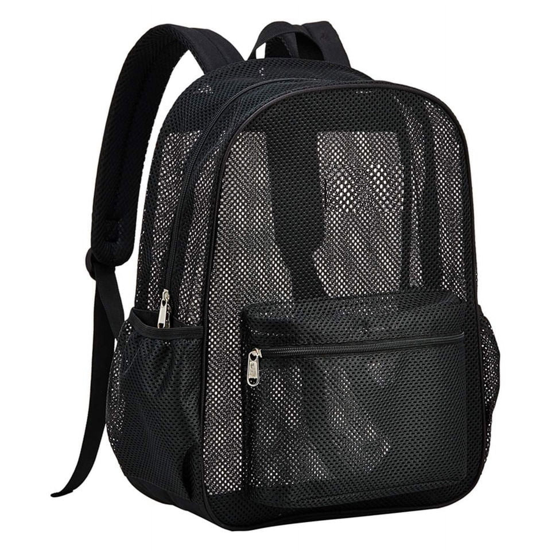 Silkfly 3-Piece Mesh Backpack Set With Lunch Bag & Pencil Case - See-Through Blue Purple School Bag - View #7