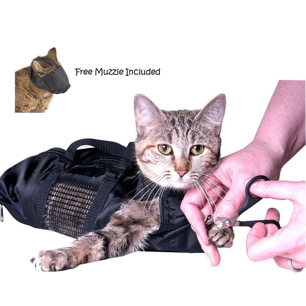 Heavy Duty Mesh Cat Grooming Bathing Restraint Bag For Claw Nail ...