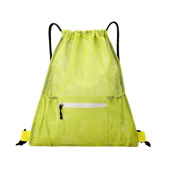 Heavy Duty Mesh Drawstring bag for Soccer Ball,Beach Toys -Drawstring Backpack Sports Gym Bag