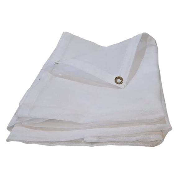 Heavy Duty Mesh Tarp Net Sail Sun Shade Awning and Fence Screen (White Mesh) (14' x 20')