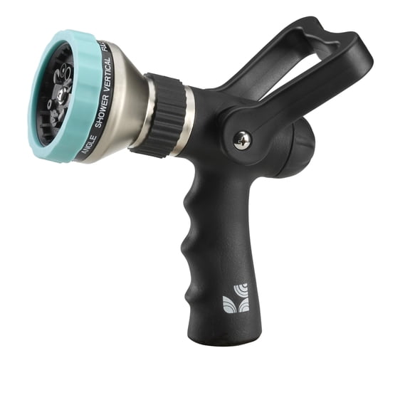 Heavy Duty Metal Fireman’s Hose Nozzle 500003, 10-Pattern Hose Sprayer with Lever Control & Comfort Grip, High Flow Design, by New England Garden Tools, for Watering Plants, Yards, Washing Cars & Pet