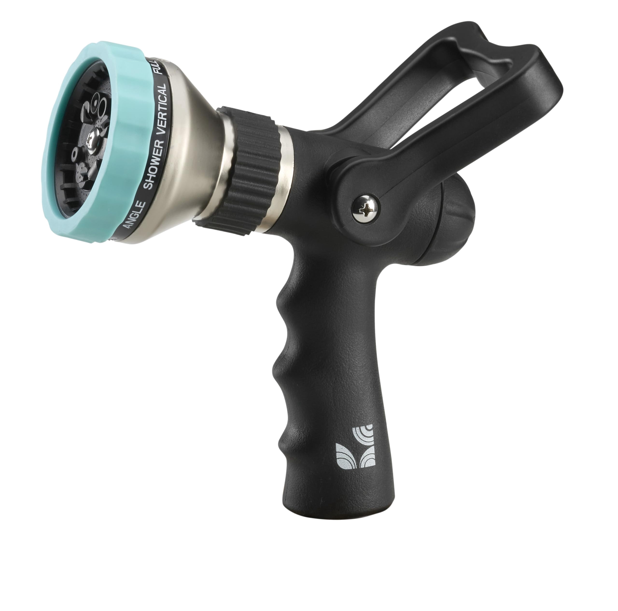 Heavy Duty Metal 10 Pattern Fireman’s Hose Nozzle 500003 with Lever Control and Comfort Grip by New England Garden Tools for Cleaning, Watering Plants & Yards, Washing Cars & Livestock