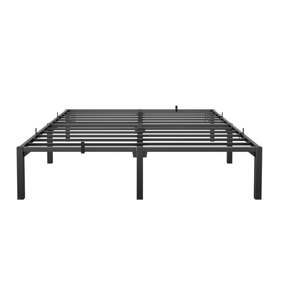 Heavy Duty Metal Bed Frame King Size - 14 Inch High Platform, Reinforced Iron Slats & Legs, 800 lbs Capacity, Tool-Complimentary Assembly, No Box Season Needed, Noise-Free Support for Bedroom