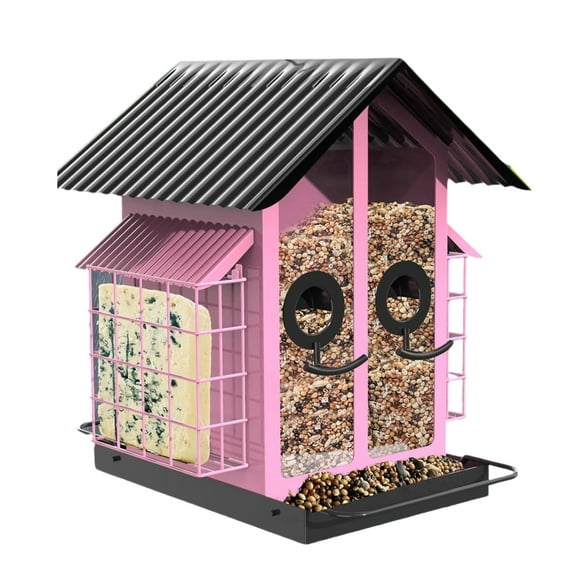 Heavy Duty Metal Bird Feeder for Outdoor Hanging Feeding Station Large Capacity for Garden and Backyard