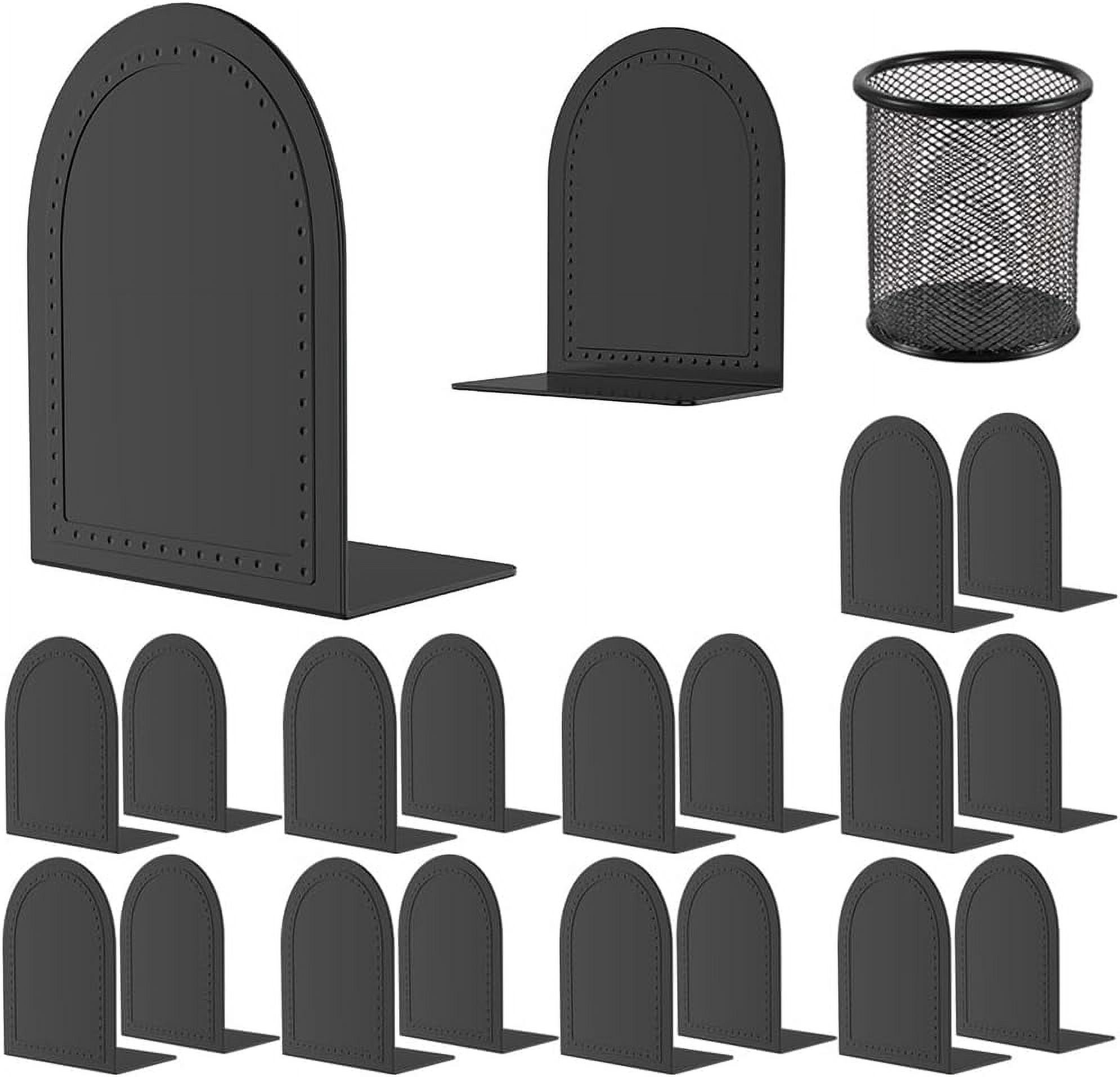 Toyo Bookends Heavy Duty Metal Bookends - Universal Economy Bookends (Black, 10 Pair ...