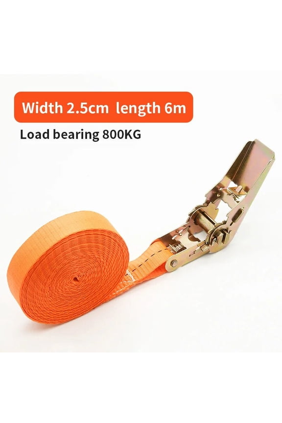 Heavy Duty Metal Buckle Tie-Down Cargo Straps for Car and Truck - Strong Ratchet Belt for Secure Luggage and Cargo Transport