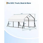 Heavy Duty Metal Carport Kit with Reinforced Steel Frame & Anchor Bolts - All-Weather Outdoor Shelter, 100MPH Wind & 35PSF Snow Rated - For RVs, Trucks, Boats, Tractors