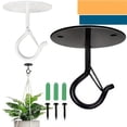 thumbnail image 1 of Heavy Duty Metal Ceiling Hook with Safety Buckle for Hanging Plants Lanterns and Wind Chimes Iron Plant Bracket for Indoor Outdoor Garden Decor, Black, 3 Inch, 1 of 5