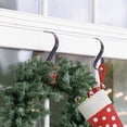 thumbnail image 1 of Heavy Duty Metal Christmas Stocking Hooks - 2 Pack Fireplace Hooks for Holiday Decor, 12 x 5.5 x 1cm, Multi-Purpose Wall Hooks for Stockings & Decorations, 1 of 3