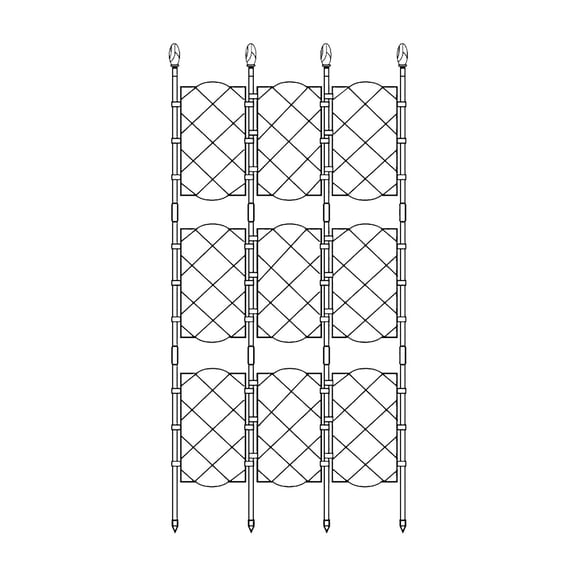 Heavy Duty Metal Climbing Trellis - 3 Panel Garden Greenery Support - Rust-Proof PE Coated Rattan Screen for Pots & Outdoor - 53 in