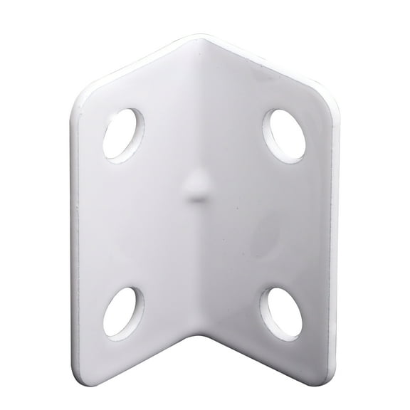 Heavy Duty Metal Corner Bracket 1-1/4" x 3/4" Right Angle Brace, 18 Gauge, White