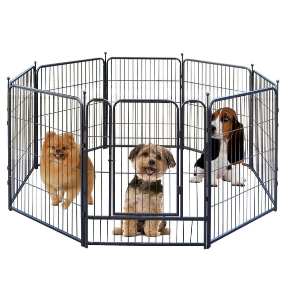 Heavy Duty Metal Dog Playpen, Portable Foldable Exercise Fence for Small Medium Large Dogs - Indoor Outdoor RV Camping Pen, Durable Pet Playpen for Home Garden Yard
