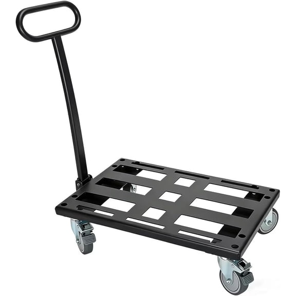 Heavy Duty Metal Dolly with Retractable Handle for Klein MODbox Storage System, Powder-Coated Rolling Cart, 2 Lockable Swivel & 2 Fixed Casters, for MODbox Drawer Box, Full-Width & Half-Width Boxes
