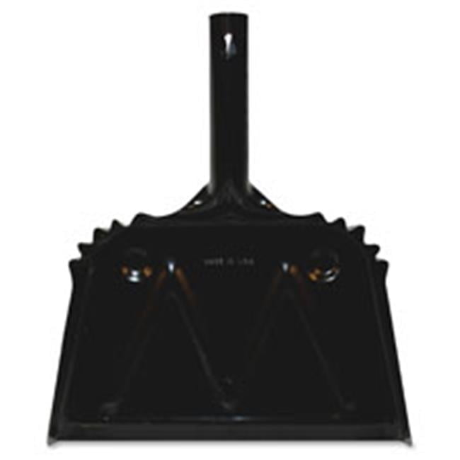 Heavy-Duty Black Metal Dustpan with Enamel Finish