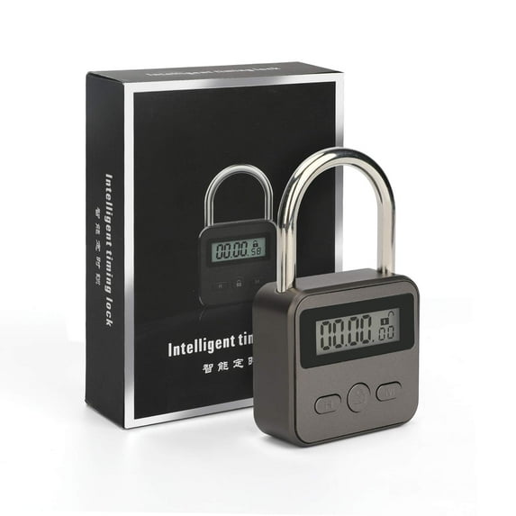 Heavy Duty Metal Electronic Timer Lock Smart Time Lock 99 Hours Max Timing Lock with LCD Display Micro USB Rechargeable Security Padlock