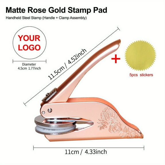 Heavy-Duty Metal Embossing Machine, Portable Stamp Press for Stickers, Cards & Office Supplies