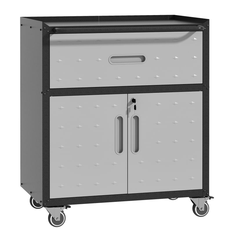 Heavy-Duty Metal Garage Storage Cabinet with Wheels - Sturdy and ...